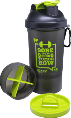 

DOXEY Double Storage Gym Shakers 500 ml Shaker(Pack of 1, Green)