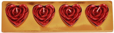 

Decore Craft Creatives Heart Shaped Elegant Rose Romantic Candle Set Candle Candle(Red, Pack of 4)