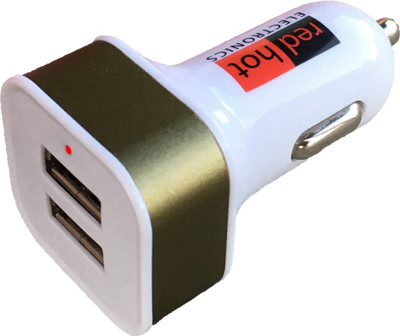 

Redhot Electronics 3.4 Amp Turbo Car Charger(Gold), Honey gold