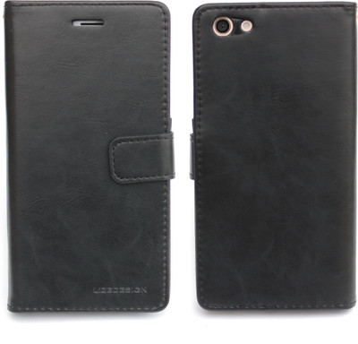 Fashion Flip Cover for Oppo F3(Black)