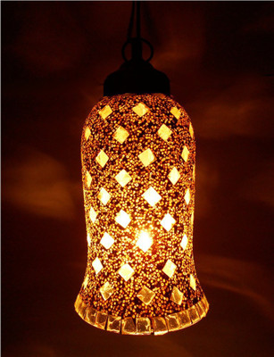 SUSAJJIT DECOR Susajjit Master piece Night Lamp Royal Colorful ceiling Lamp with Mosaic Art Pendant Lamp Ceiling Lamp(Multicolor)