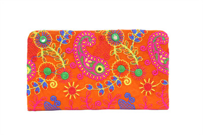 

kalakriti handicrafts Casual Orange Clutch