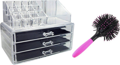 

Evana Makeup and Jewellery box with Hair Brush(Set of 2)