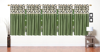 

Stella Creations 154 cm (5 ft) Polyester Window Curtain (Pack Of 5)(Printed, Light Green)
