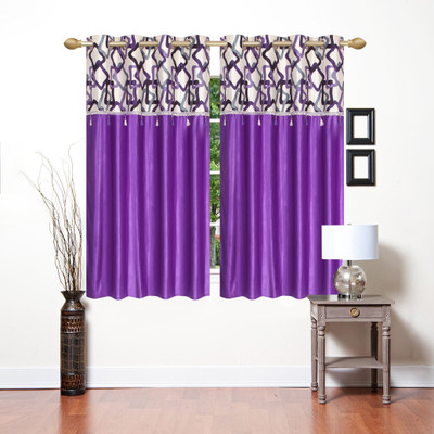 

Stella Creations 154 cm (5 ft) Polyester Window Curtain (Pack Of 2)(Printed, Purple)