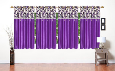 

Stella Creations 154 cm (5 ft) Polyester Window Curtain (Pack Of 4)(Printed, Purple)