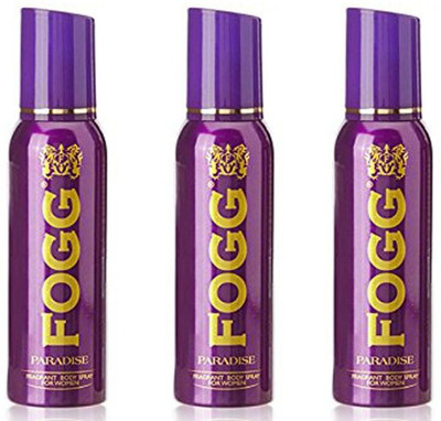 Fogg PARADISE DEODORANT FOR WOMEN 120 ML ( PACK OF 3 ) Deodorant Spray - For Women(120 ml, Pack of 3) available at flipkart for Rs.710
