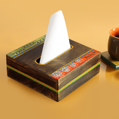 

ExclusiveLane 1 Compartments Mango Wood Tissue Cum Napkin Holder(Brown)