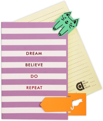 

COI A5 Planner/Organizer(dream believe do repeat undated memo diary / organizer with velvet touch and book marks., cotton candy)