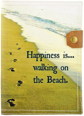 

Hare Krishna Handicrafts A5 Diary(Happieness is Walking on the Beach Print Canvas cover handicraft handmade paper diary, Multicolor)
