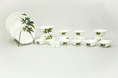 

Laopala Trinity Green Pack of 35 Dinner Set(Opalware)