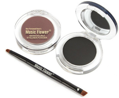 

One Personal Care Mesmereyes Powder Cake Liner | 2 x Color | Fade proof | 24 HRS 6 g(Smoky Black, Darling Brown)