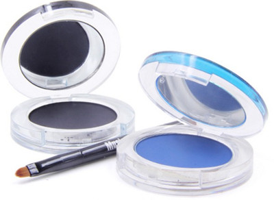 

One Personal Care Mesmereyes Powder Cake Liner | 2 x Color | Fade proof | 24 HRS 6 g(Smoky Black, Misty Blue)