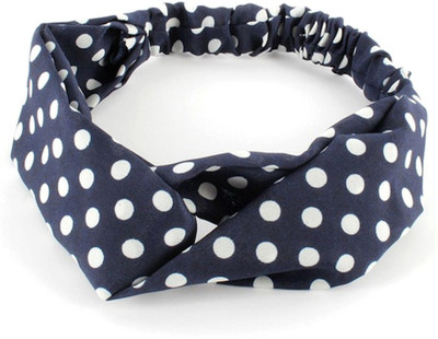 

BLINGG Polka Dots Twist-Knot Head Wrap Headband Head Band(Blue)