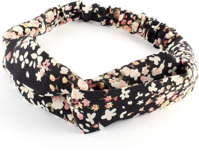

BLINGG Floral Twist-Knot Head Wrap Headband Head Band(Black)