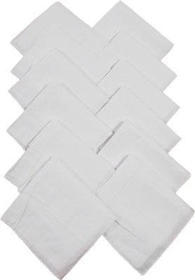 IUBIT 12 white handkerchiefs [ White ] Handkerchief(Pack of 12)
