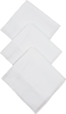 Modish Vogue Set of 3 white handkerchiefs [ White ] Handkerchief(Pack of 3)