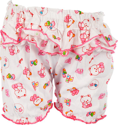 

Cheeseling Short For Girl's Casual Printed Cotton, Hoisery(White, Pack of 1, Multicolor_3