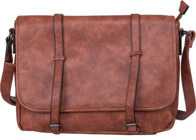 

peaubella 12 inch Laptop Messenger Bag(Tan)