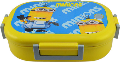 

Saamarth Impex Stainless Steel Tight Yellow Color Lunch Box Minion Printed Inner Spoon & Container BPA Free 2 Containers Lunch Box(250 ml)