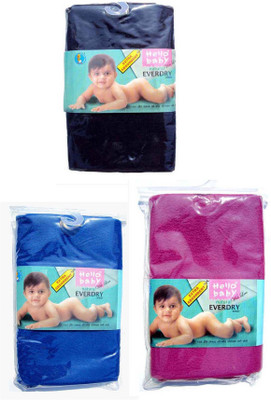 

Hello Baby Extra Absorbent Natural Quick Dry Waterproof Bed Protector -Purple Medium, Royal Blue & Deep Blue Small combo(Multicolor)