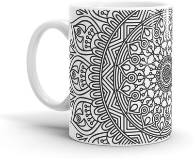 

Chaapkhana EthenicPattern1 Designer White Ceramic Coffee Ceramic Mug(0.35 ml)