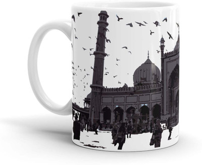 

Chaapkhana Old Delhi Designer White Ceramic Coffee Ceramic Mug(0.35 ml)