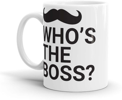 

Chaapkhana Office Boss Designer White Ceramic Coffee Ceramic Mug(0.35 ml)