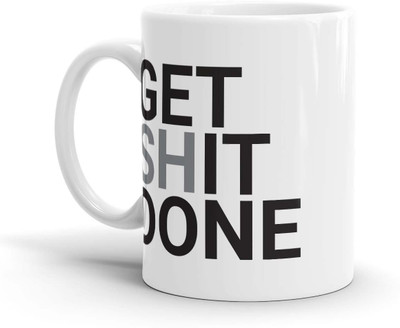 

Chaapkhana Office Getshitdone Designer White Ceramic Coffee Mu Ceramic Mug(0.35 ml)