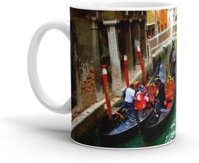 

Chaapkhana Venice Patterns Designer White Ceramic Coffee Ceramic Mug(0.35 ml)