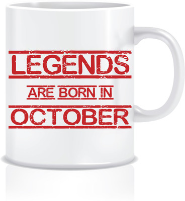 

Everyday Desire Legends are Born in October ED139 Ceramic Mug(300 ml), Multicolor