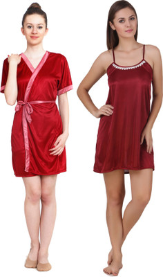 FREELY Women Nighty with Robe(Multicolor) FREELY Women Nighty with Robe(Multicolor)