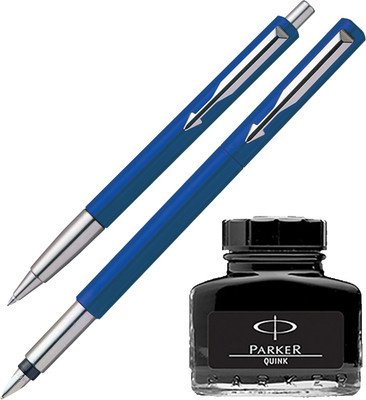 

Parker Vector Standard Sets Fountain Pen Ball Pen - Blue with Black Quink Ink Bottle(Pack of 3)