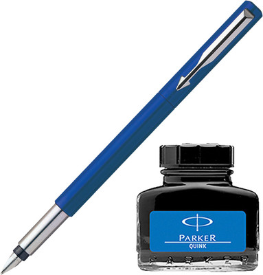 

Parker Vector Standard CT Fountain Pen - Blue with Blue Quink Ink Bottle(Pack of 2)