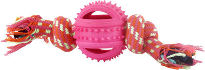 

SRI Small Cotton Rope Toy With Rubber Spike Teeths Rubber Chew Toy For Dog