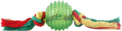 

SRI High Quality Small Cotton Rope Toy With Spike Teeths Rubber Chew Toy For Dog