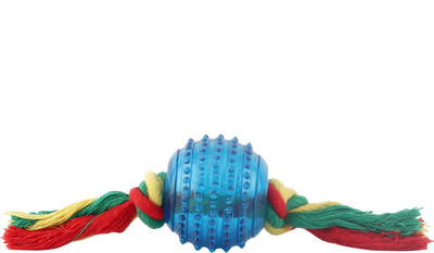 

SRI High Quality Small Cotton Rope Toy With Spike Teeths Rubber Chew Toy For Dog