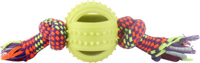 

SRI Small Cotton Rope Toy With Rubber Spike Teeth Rubber Chew Toy For Dog