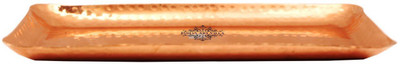 

IndianArtVilla Copper Rectangular Tray - 6 x 12 Inch Tray