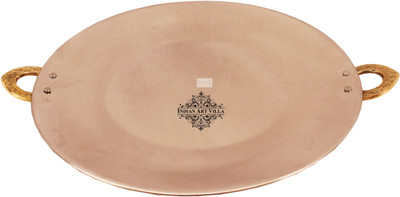 

IndianArtVilla Steel Copper Serving Tawa Plate,Serving Dishes Vegetables Chapati,13 Inch ,Only For Serving Purpose Tawa 33 cm diameter(Steel, Copper), Brown;silver