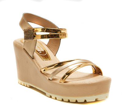 

Dolphin Miles Women Gold Wedges