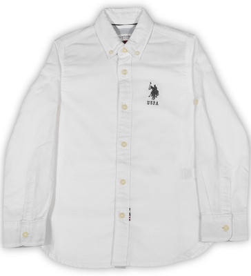

Us Polo Kids Boys Solid Casual White Shirt