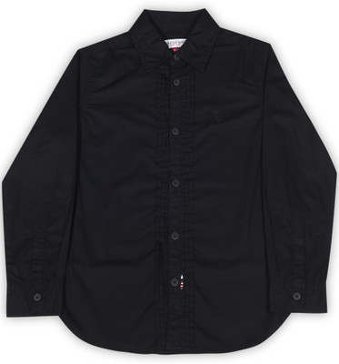 

Us Polo Kids Boys Solid Casual Black Shirt