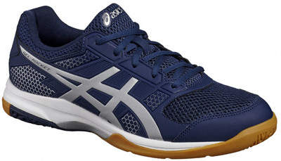 Asics Gel-Rocket  Badminton Shoes For Men(Blue, Silver, White, Indigo blue::silver::white