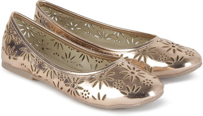 

FootIn FOOTIN MULTICOLOR BALLERINA Bellies For Women(Gold