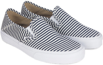 

Vans SLIP-ON SF Casuals For Women(White, Navy, Navy/stripes
