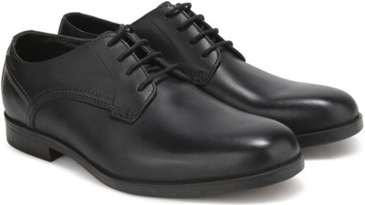 

Clarks Brocton Walk Black Leather Lace Up For Men(Black