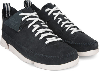 Clarks Trigenic Flex Dark Blue Suede Sneakers For Men(Navy