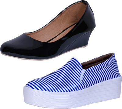 

IndiWeaves Sneakers For Women(Black, White, Blue