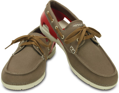 

Crocs Beach Line Lace-up Boat M Boat Shoes For Men(Brown, 27y